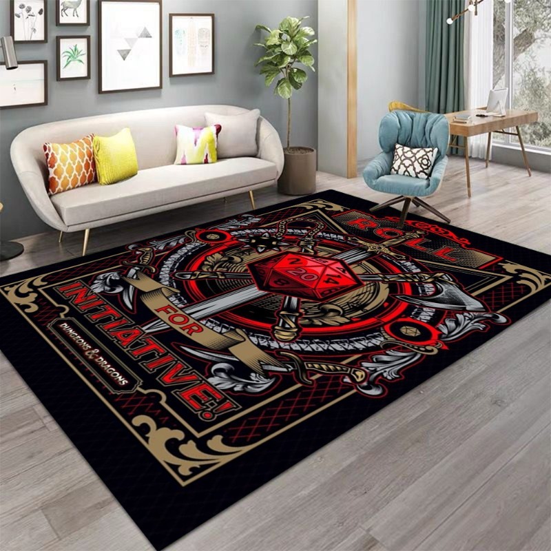 Retro Gaming Rug - Karpet Lantai Besar Anti Selip Motif