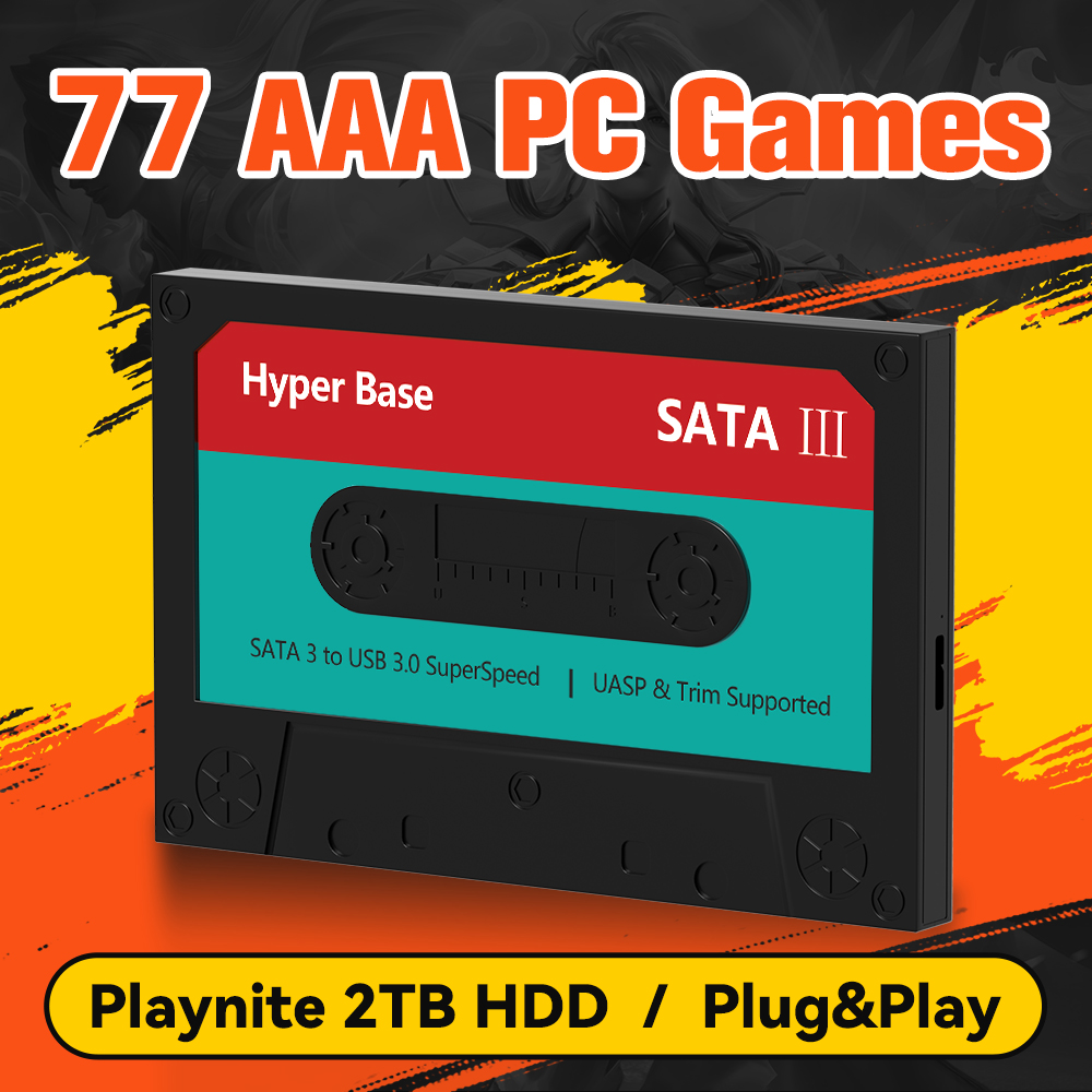 Retro Gaming Emulator Pc - Playnite 2TB Gaming HDD dengan 77