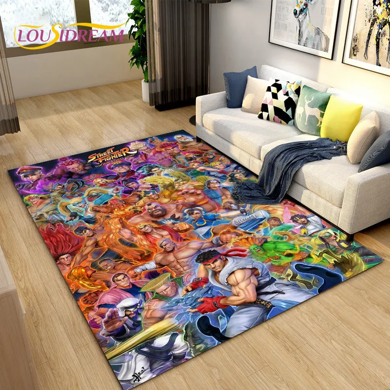 Retro Gaming Rug - Karpet Area Gamer Street Fighter Game