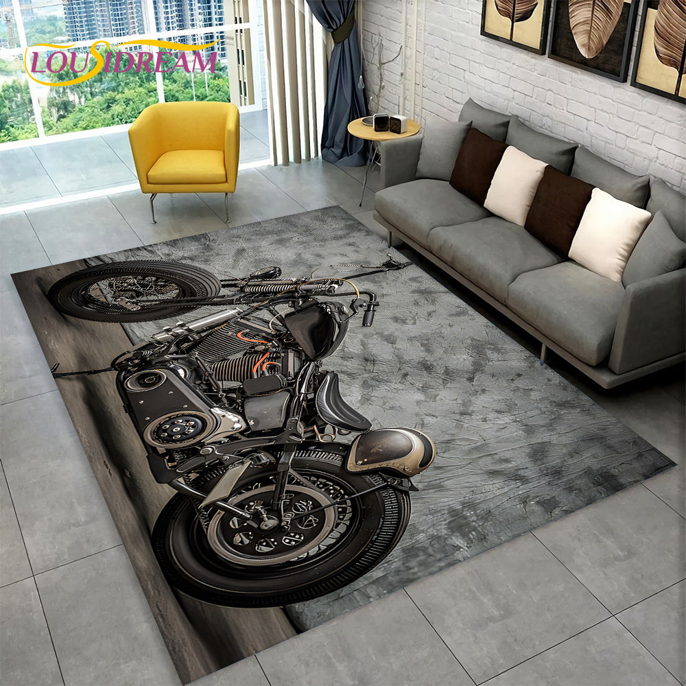 Retro Gaming Rug - 3D Retro Antik Motor Luas Karpet