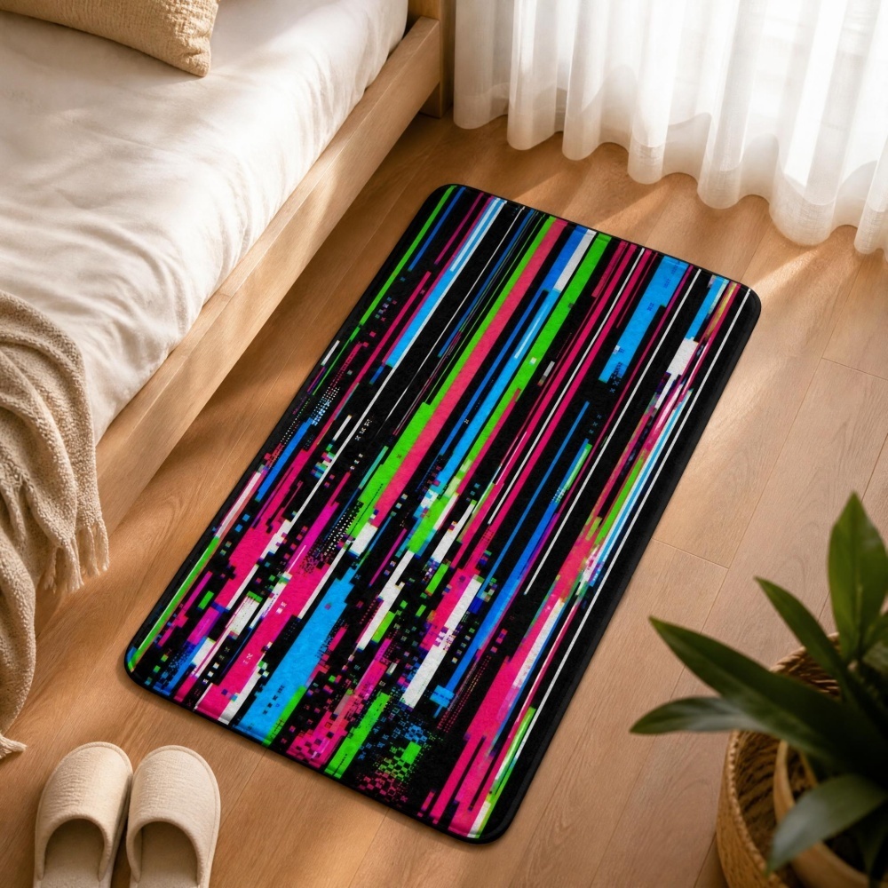 Karpet Flanel Motif Garis Vert - Retro Gaming Rug ulasan dan harga