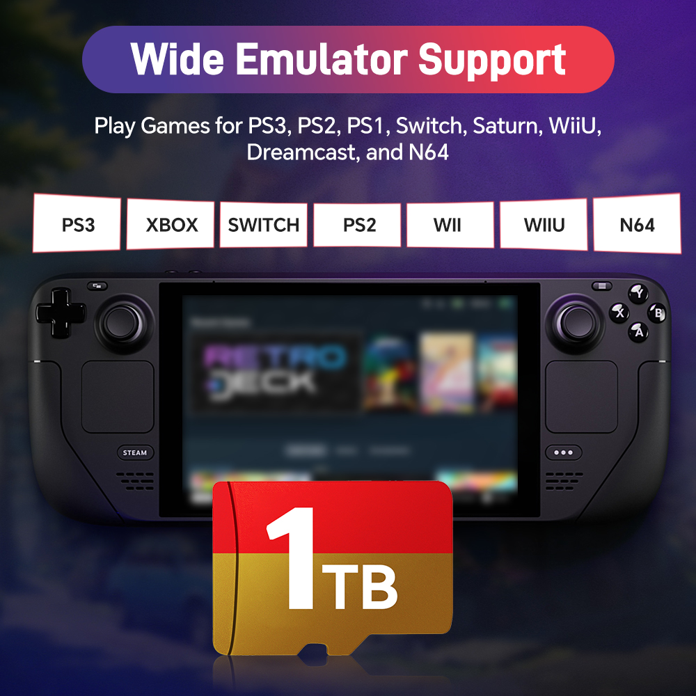 Kartu Micro SD Steam Deck Kart - Retro Gaming Emulator Pc ulasan dan harga